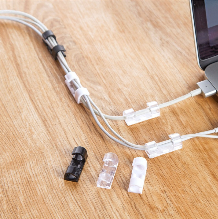 Wire Storage Cord Manager Cable Clamp Fixed Network Cable Routing Artifact Self-Adhesive Buckle Nail-Free Wall Data Cable Clip