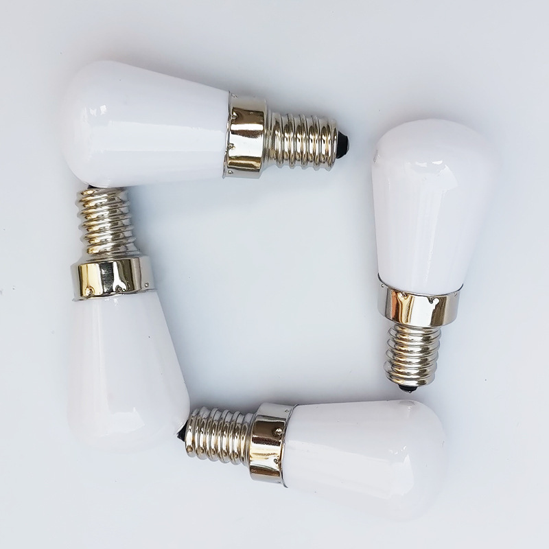 E12 E14 Refrigerator Light 220V Milk White Glass Pc Cover 1W Bulb Customized Brass Lamp Holder