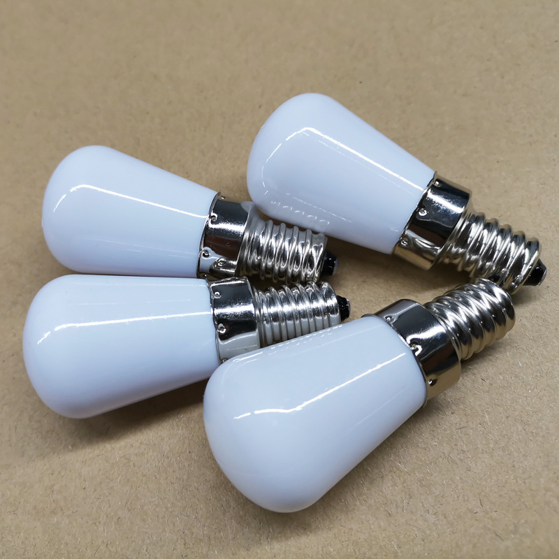 E12 E14 Refrigerator Light 220V Milk White Glass Pc Cover 1W Bulb Customized Brass Lamp Holder