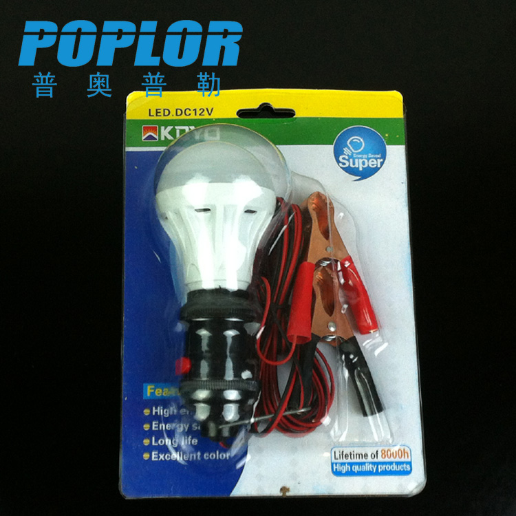 LED night market stall lamp / low pressure battery lamp /5W lamp bulb /DC12V/ 4 meter entrainment / holder and switch