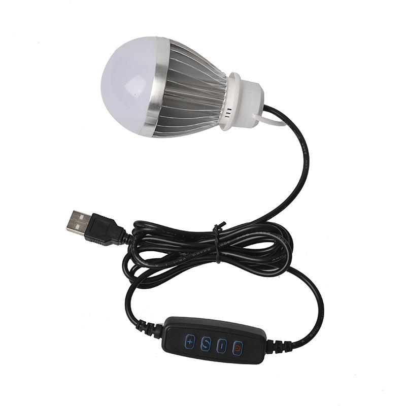 5V Bulb USB Light LED Energy-Saving Lamp Night Market Stall Power Bank Mobile Power Outdoor Camping Emergency Lamp Holder