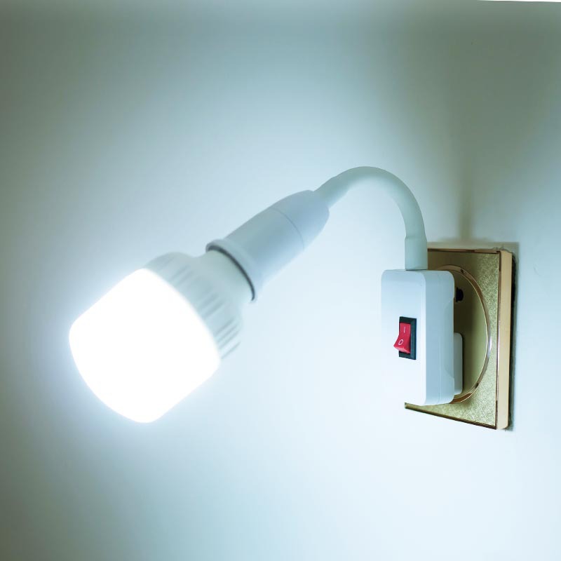 Socket plug lamp holder switch led light bulb night light universal lamp e27 with switch super bright bedroom home
