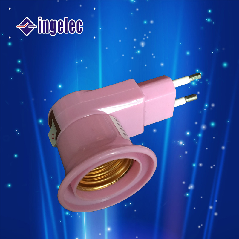 Factory Hot Sale E27 Lamp Holder with Switch Plastic Lamp Holder E27 Energy Saving Bulb Screw Joint