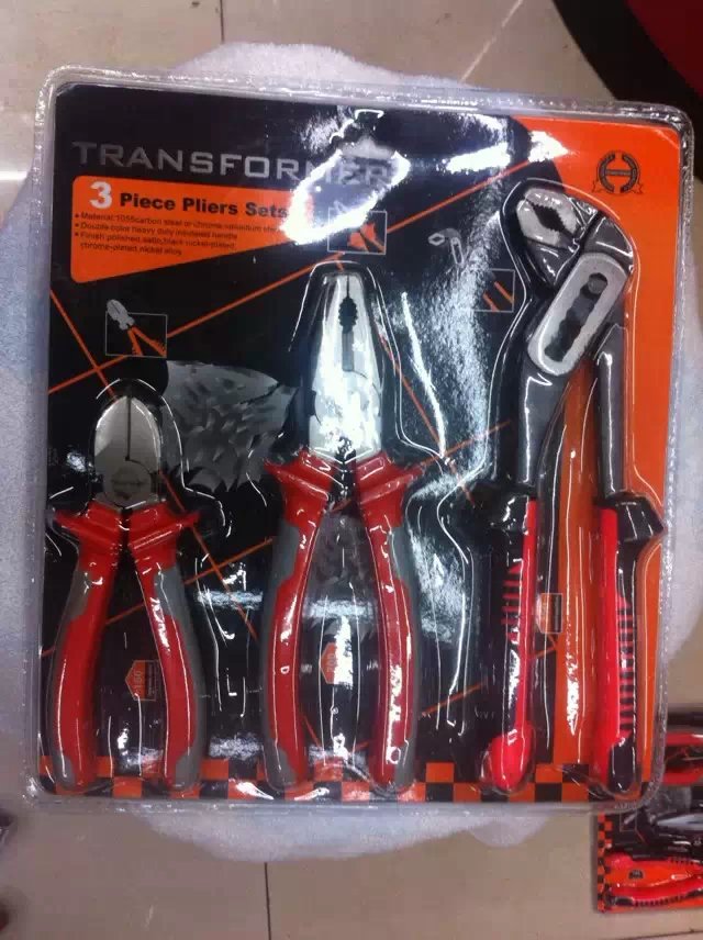 3PCs Double Bubble Combination Set Pliers Wire Pliers Pointed Nose Pliers Diagonal Cutting Pliers Hardware Tools