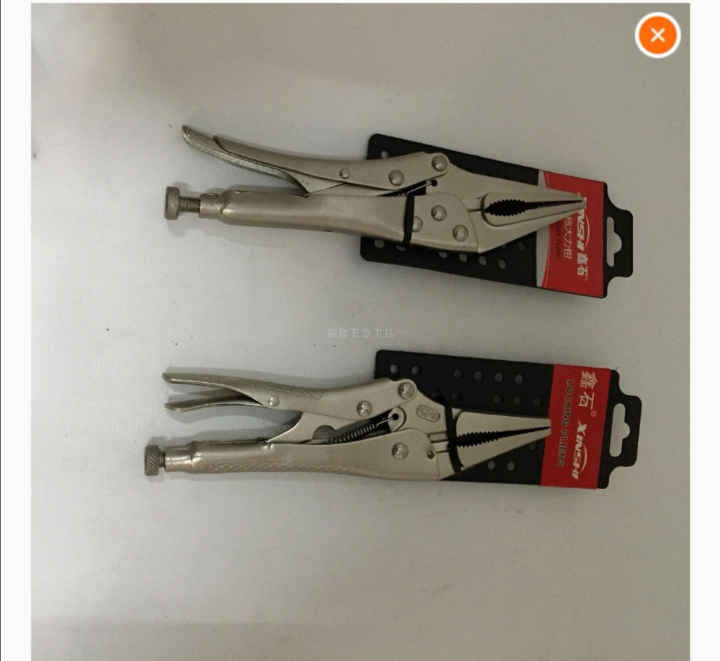 Manufacturer direct sales grip pliers straight buckle straight nose round mouth c type quick release grip pliers with blade