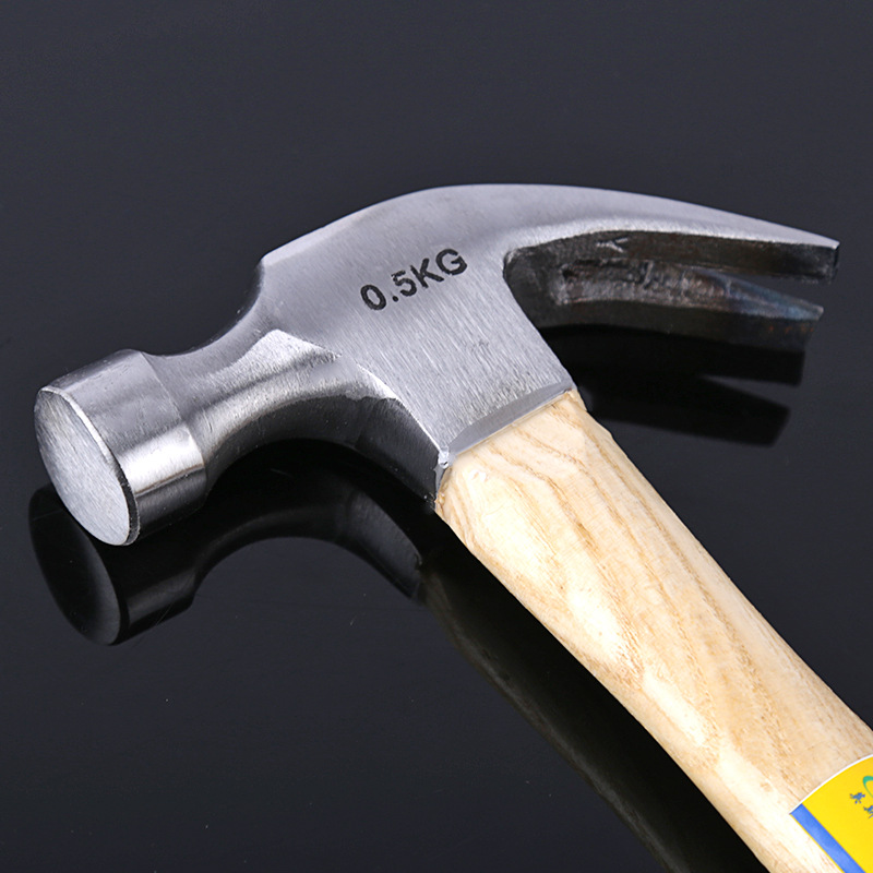 Factory Wholesale Wooden-Handle Claw Hammer Claw Hammer 0.25kg/0.5kg/0.75kg Woodworking Claw Hammer