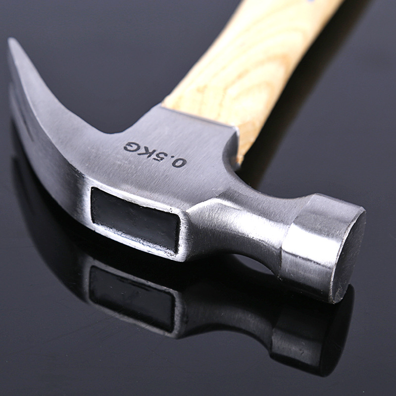 Factory Wholesale Wooden-Handle Claw Hammer Claw Hammer 0.25kg/0.5kg/0.75kg Woodworking Claw Hammer