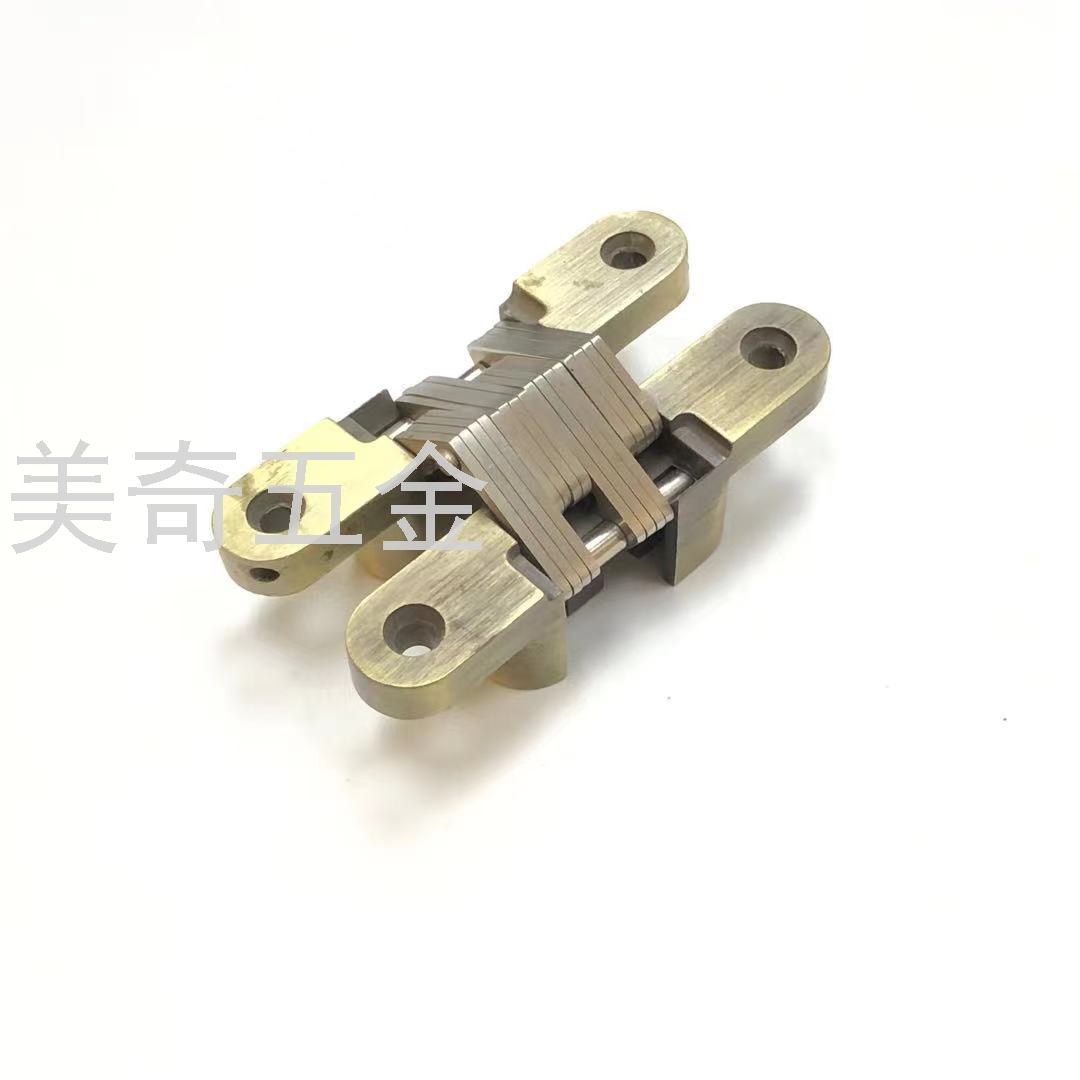 Zinc Alloy Hidden Hidden Cross Middle Hinge Invisible Door Folding Door Cross Hinge Thickened Mute Hidden Hinge