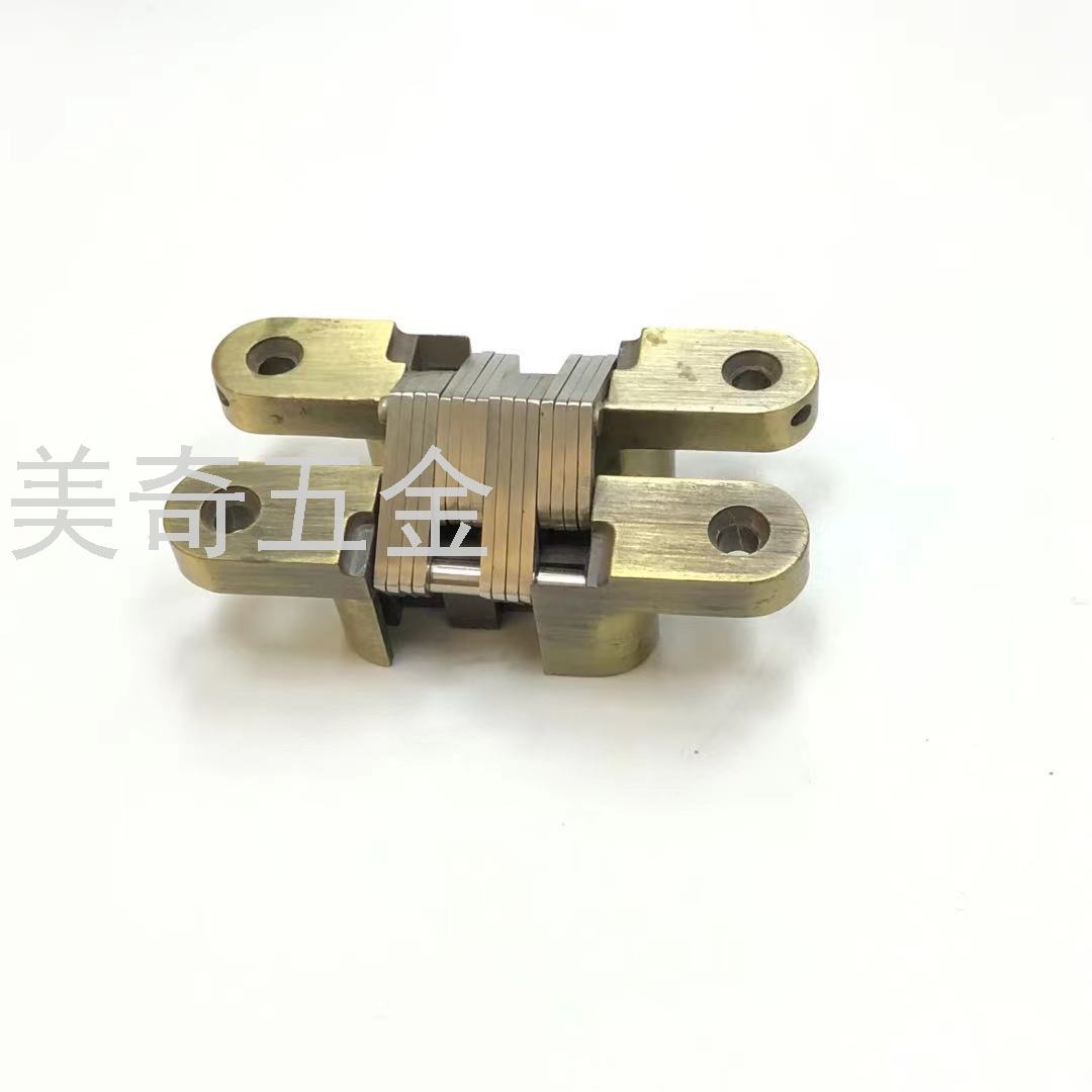 Zinc Alloy Hidden Hidden Cross Middle Hinge Invisible Door Folding Door Cross Hinge Thickened Mute Hidden Hinge