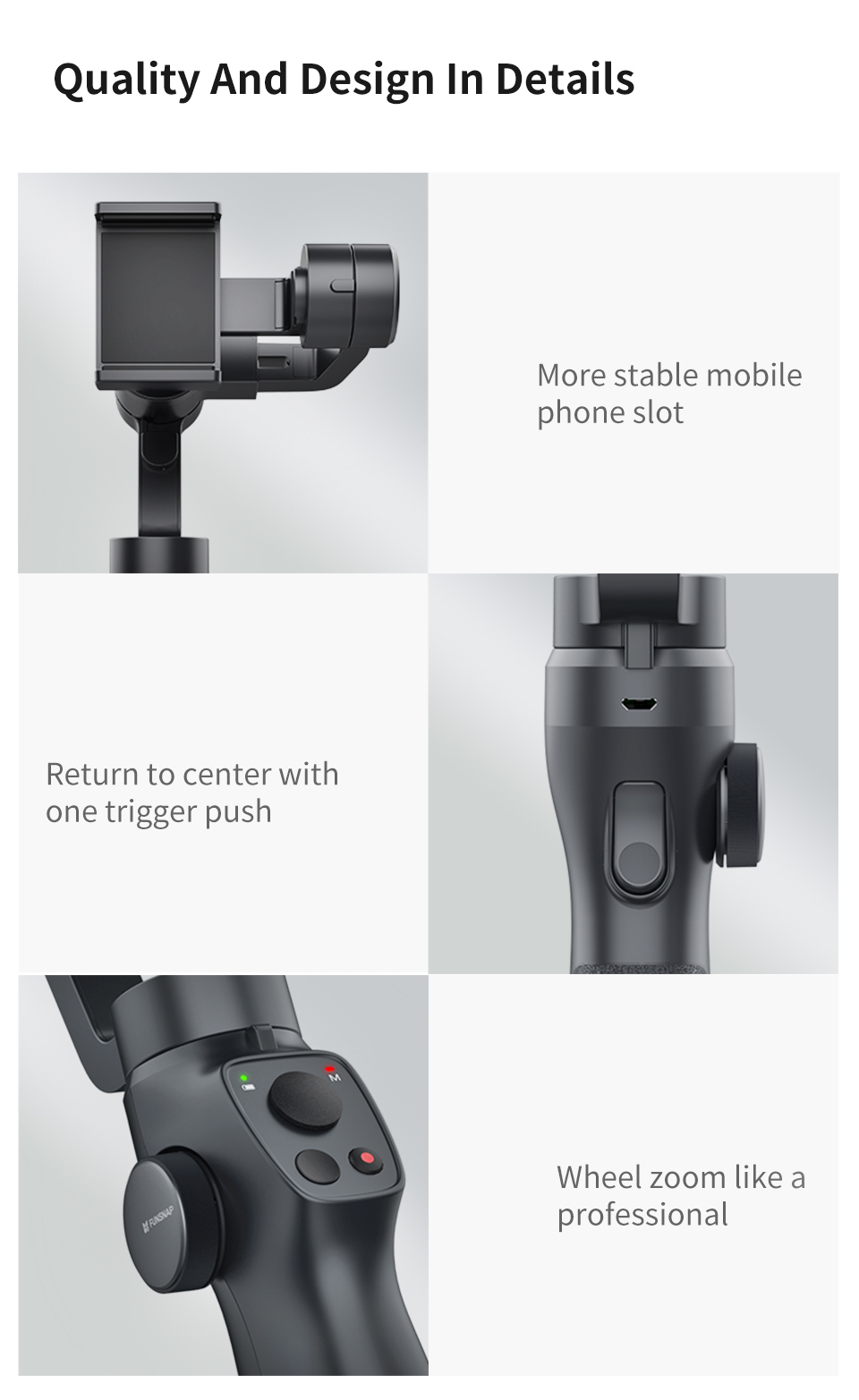 Funny Ying 2S Head Stabilizer Selfie Stick Anti-Shake Mobile PTZ Vlog Shooting Artifact Handheld Anti-Shake