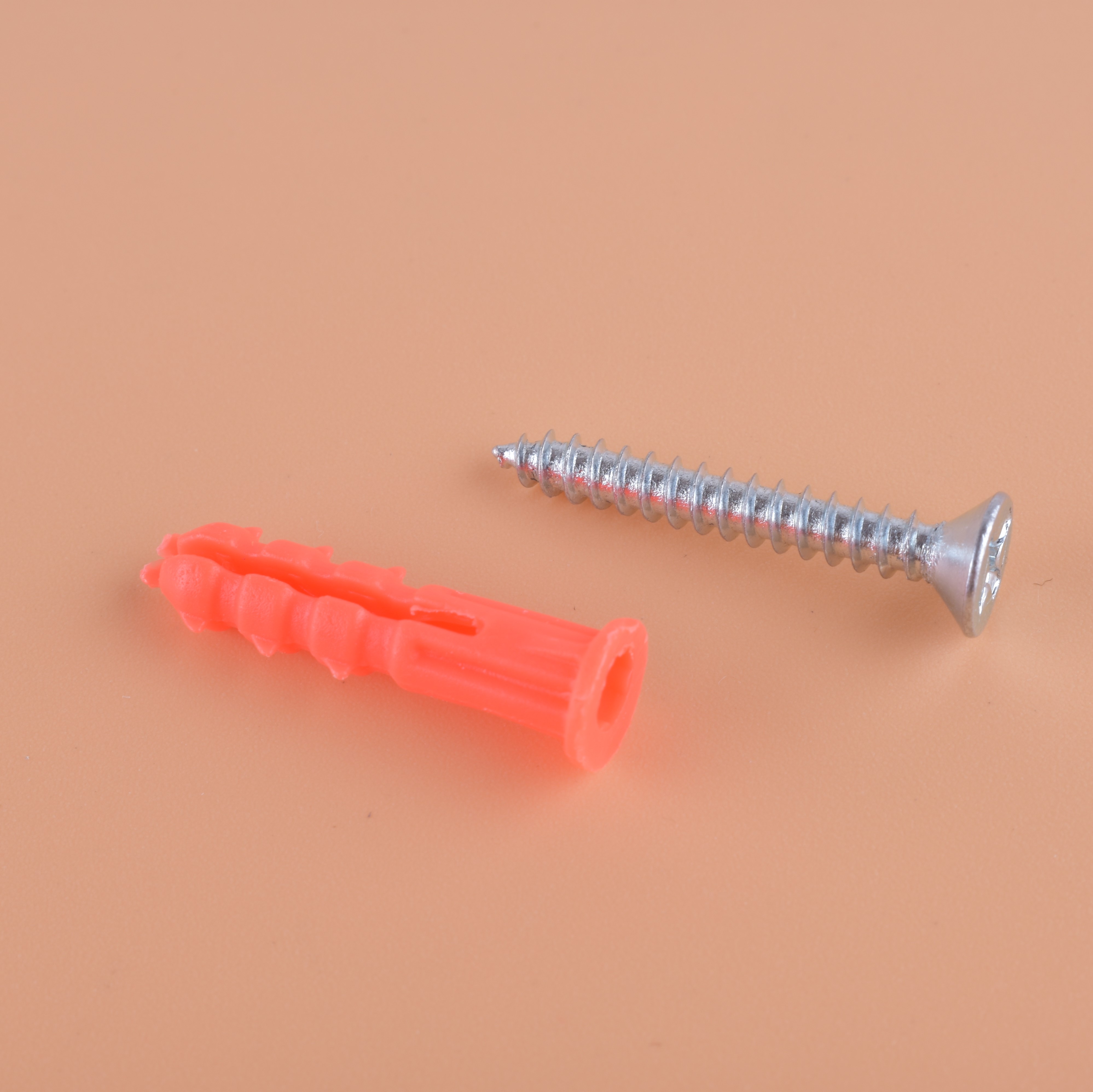 Plastic expansion pipe 68pc common hook plated copper cup hook with self-aligning screw nail.