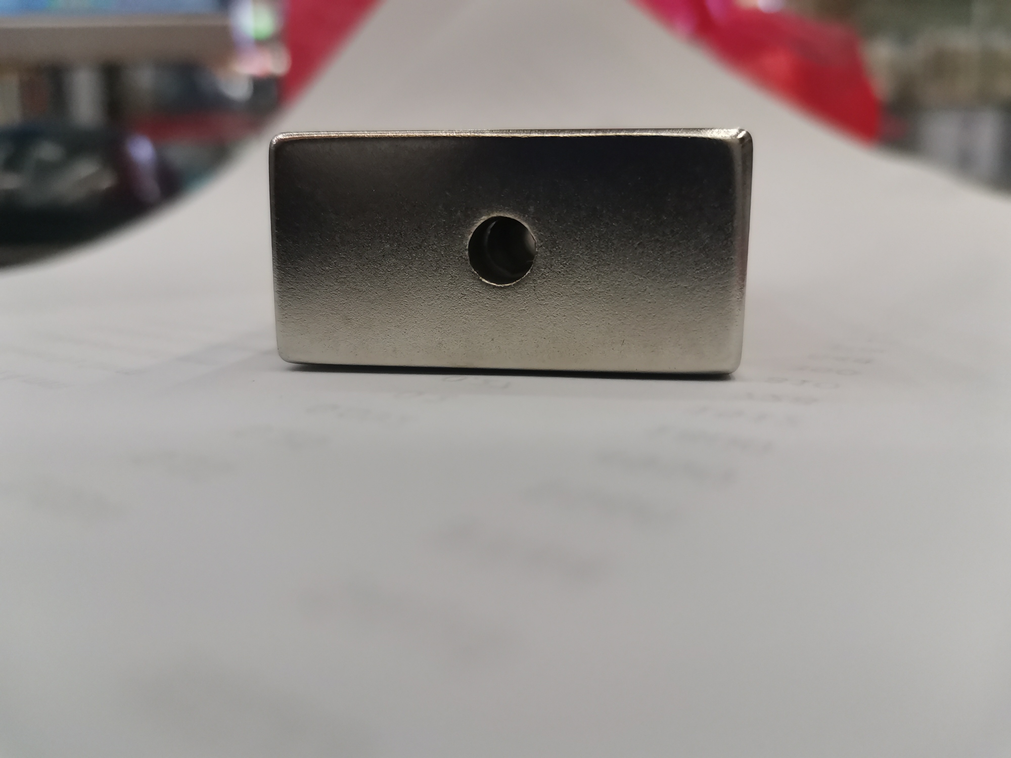 Square 40*20 * 10mm Shen Hole 5-10mm Magnet Nickel Plated