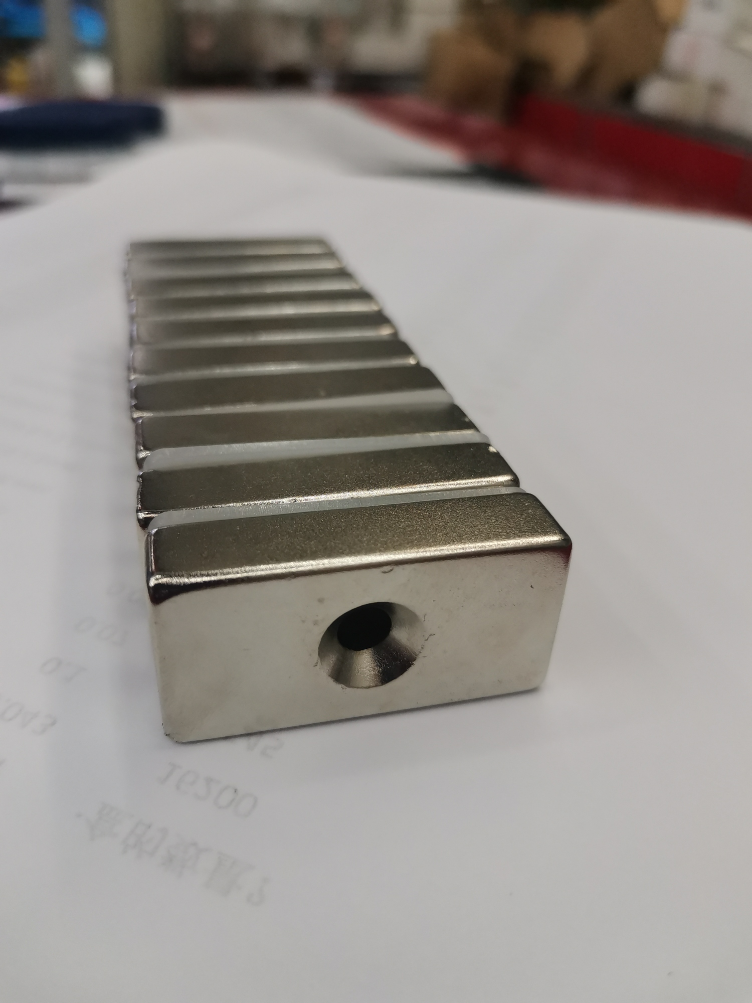 Square 40*20 * 10mm Shen Hole 5-10mm Magnet Nickel Plated