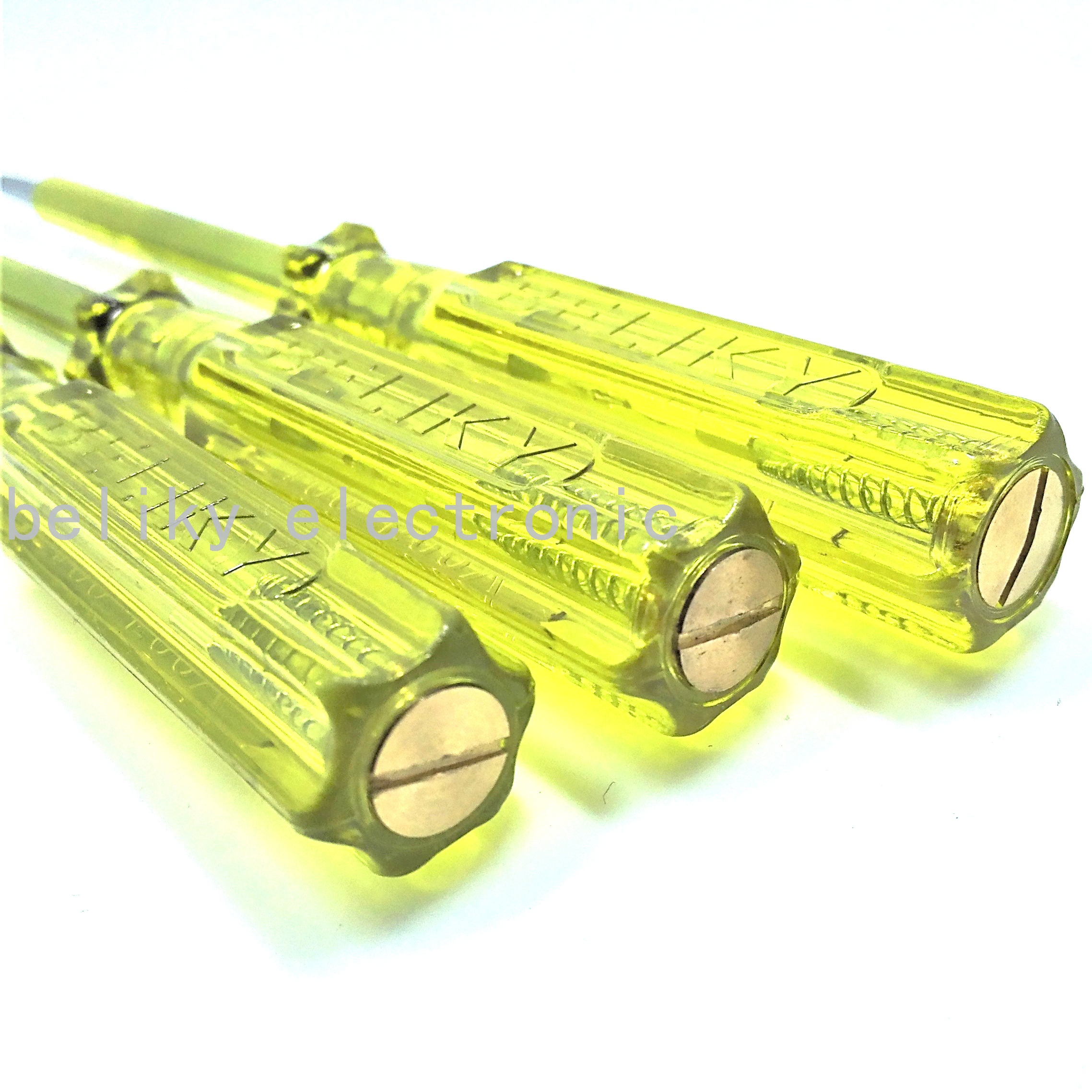 beliky 19CM big yellow copper cap steel batch transparent test pencil screwdriver (AS material)