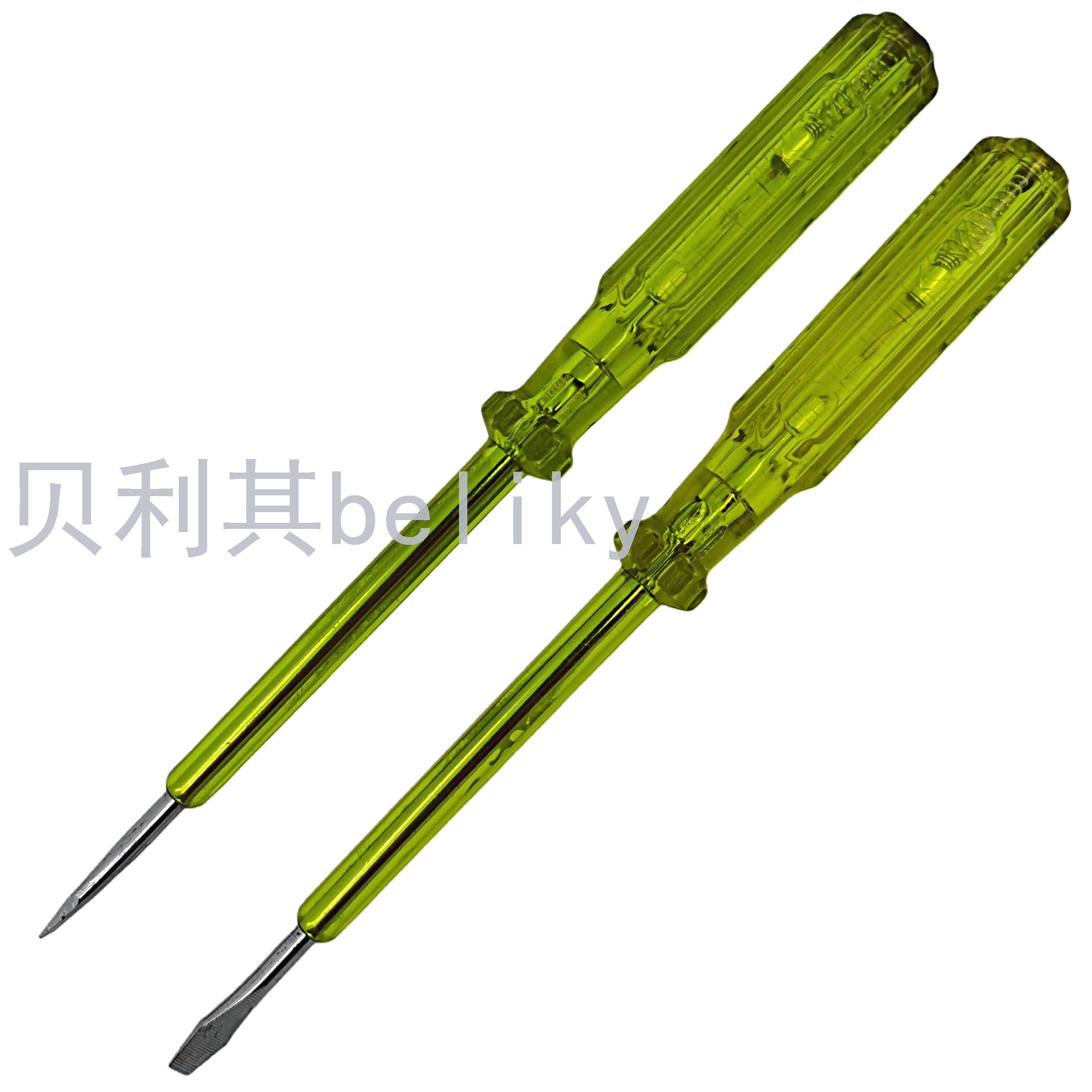 beliky 19CM big yellow copper cap steel batch transparent test pencil screwdriver (AS material)