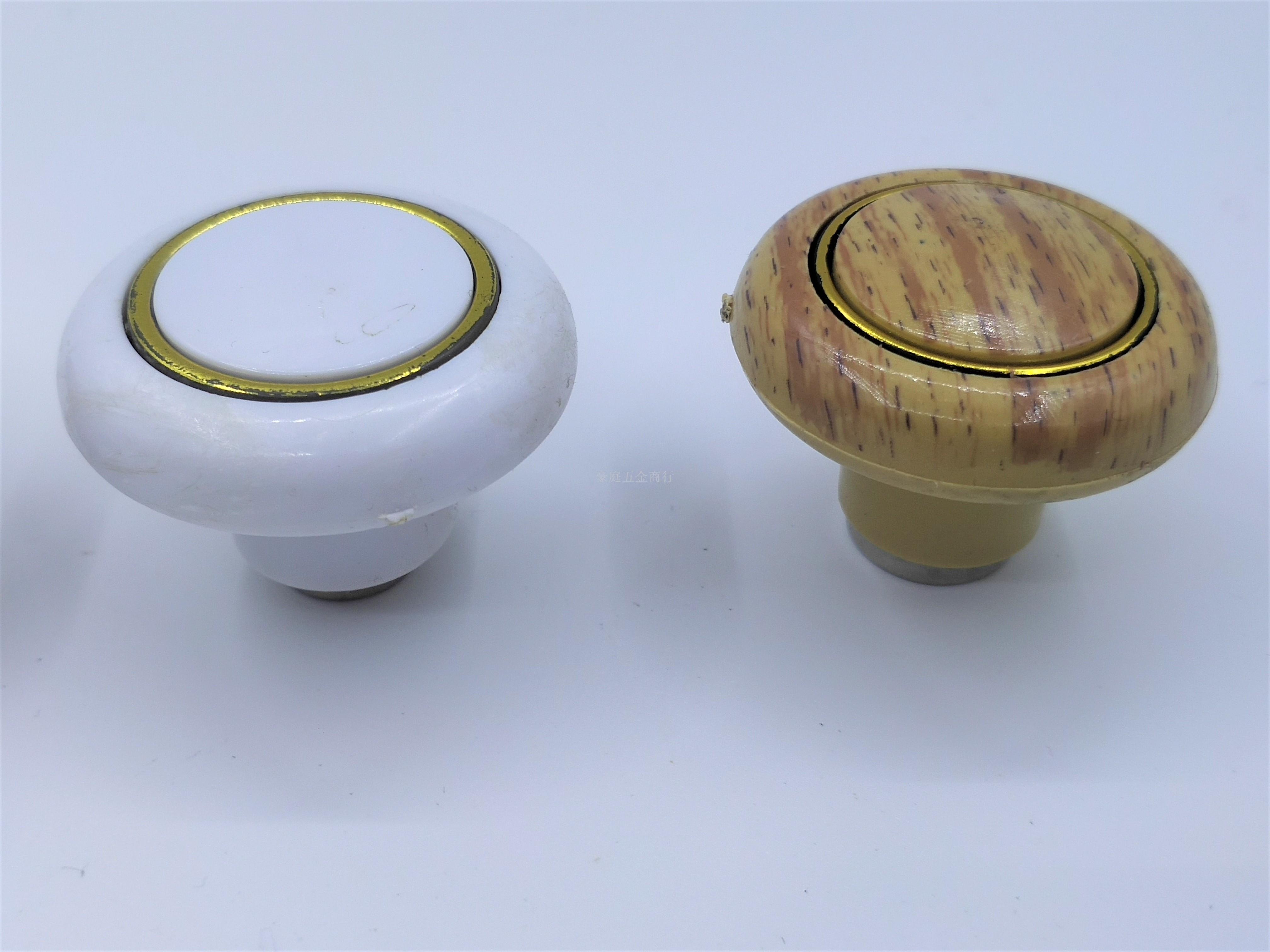 ABS Plastic Single Hole Handle Modern Simple round Wood Grain Cabinet Wardrobe Drawer Door Handle