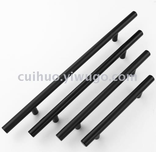 Home Direct Sales Solid Alloyed Aluminium Cabinet Door Handle Modern Minimalist Black Cabinet Wardrobe Drawer Furniture Handle