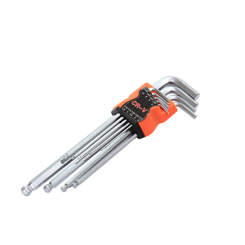 Matt Hexagon Socket Wrench 9-Piece Set Flat Head Ball Head Hexagonal Hardware Tools Plum Blossom Hexagon Wrench