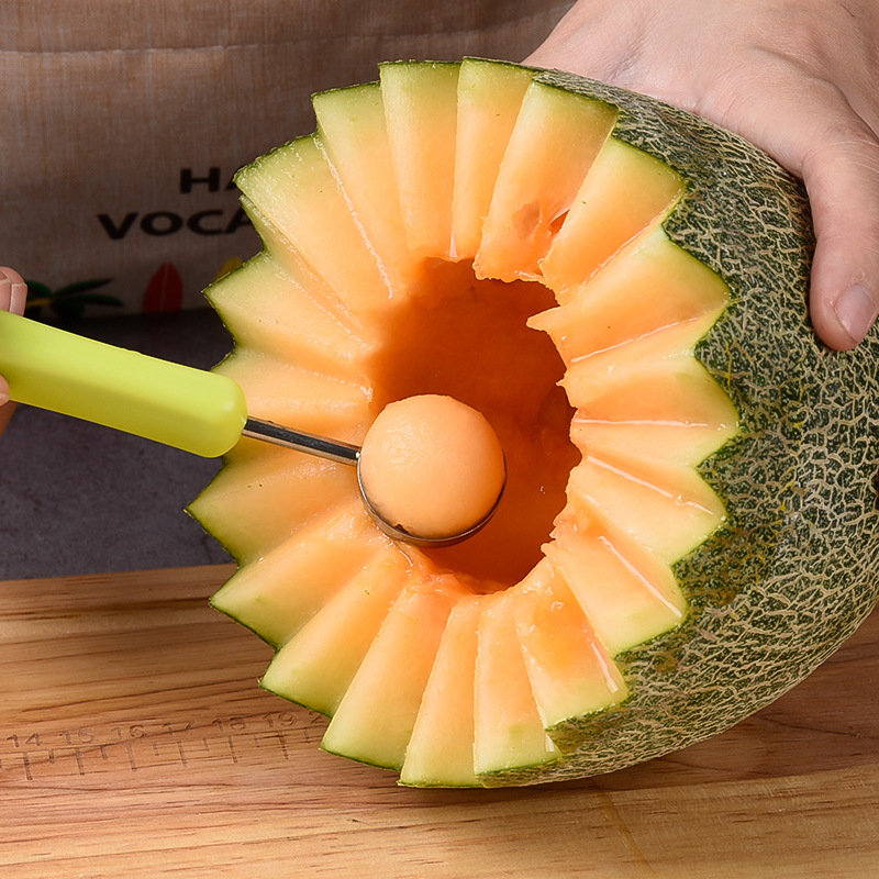 Stainless Steel Fruit Carving Knife Three-Piece Fruit Platter Tool Ball Scoop Set Watermelon Ball Scoop