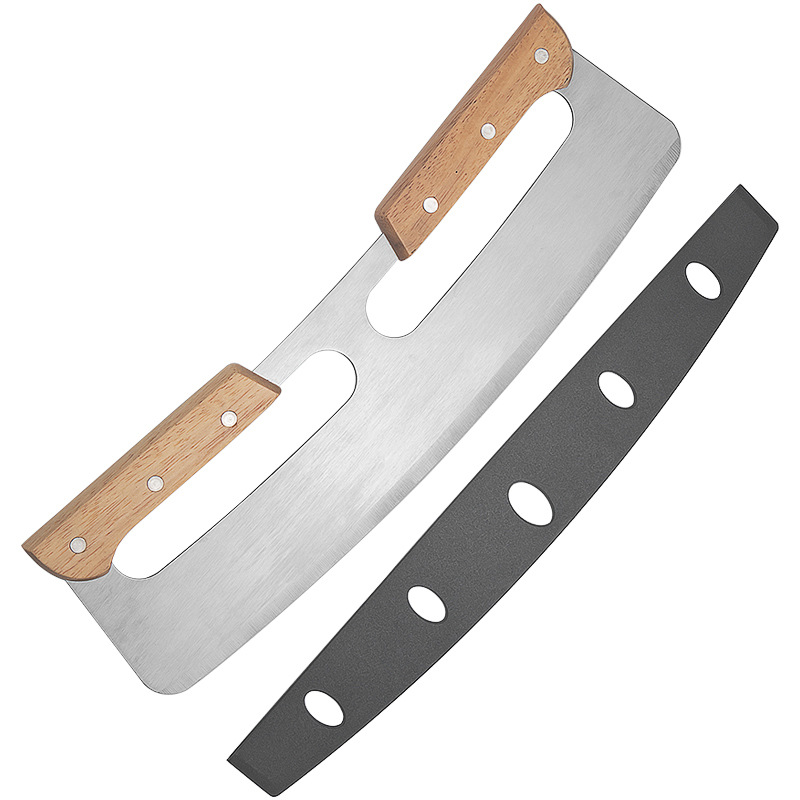 Factory Straight Pizza Machete Stainless Steel Pizza Cutter Semicircle Shaving Knife Baking Tool Pizza Shaker