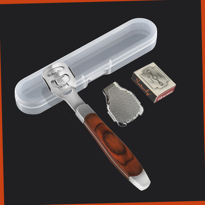 Grinder Stainless Steel Peeling Planing Foot Scraping Knife Foot Cutting Scissors Pedicure Device Heel Planing Set Tool