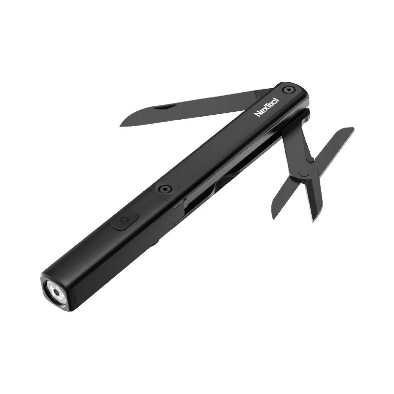 Natuo Multi-Functional Pen-Shaped Tool Portable Folding Knife Outdoor Camping Home Practical Multi-Purpose Flashlight