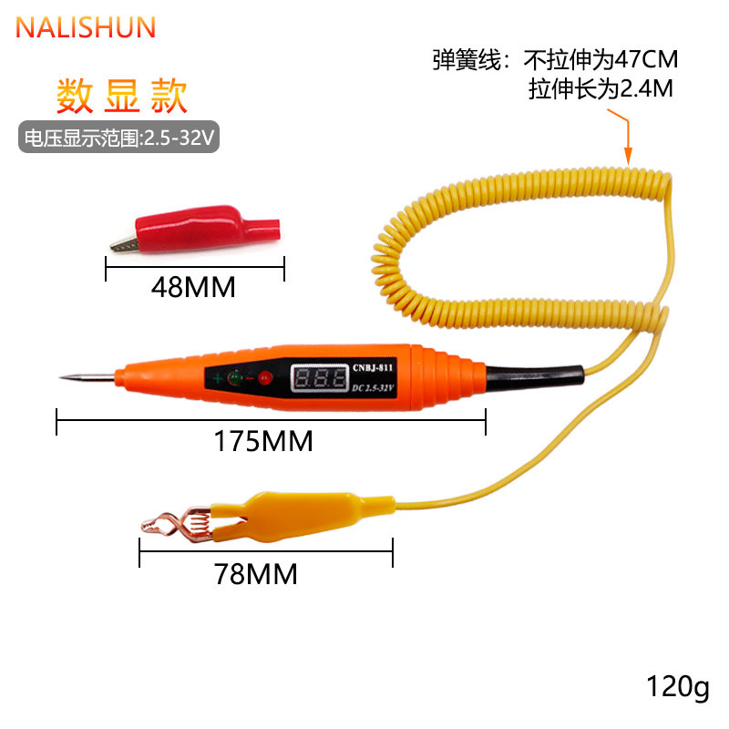 Auto Electric Pen Circuit Repair Tool Test Pencil Digital Display Test Pen Test Lamp Detection Car Electric Pen