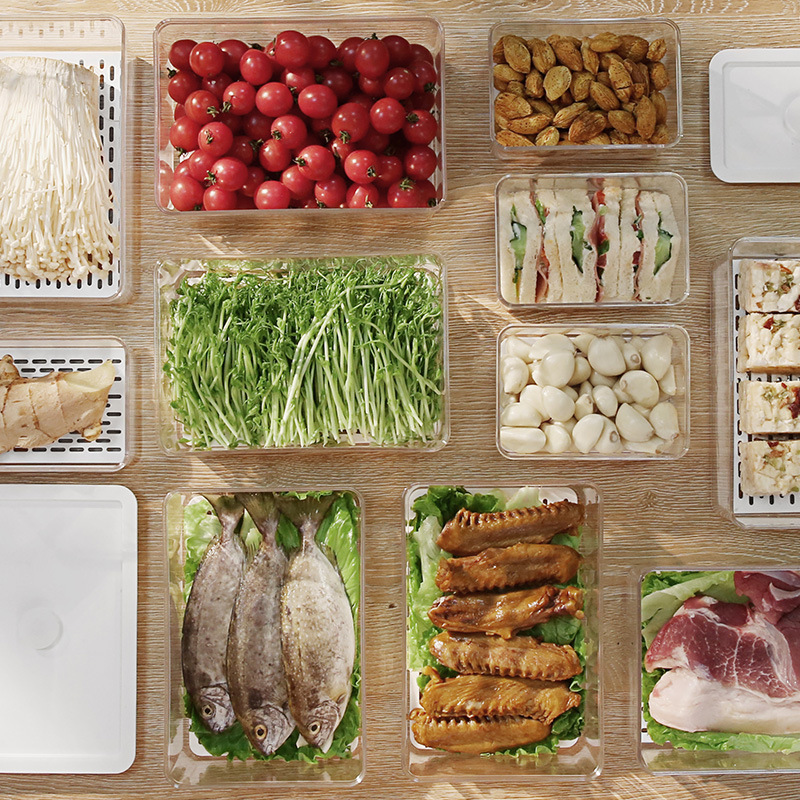 Factory Self-Selling Transparent Crisper Lunch Box Sealed Food Storage Kitchen Refrigerator Fruit Bento Box