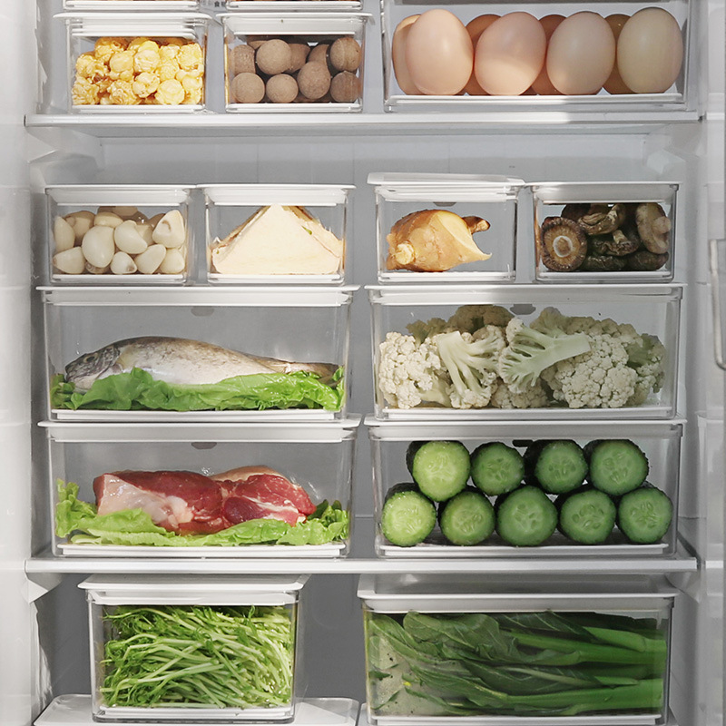 Factory Self-Selling Transparent Crisper Lunch Box Sealed Food Storage Kitchen Refrigerator Fruit Bento Box