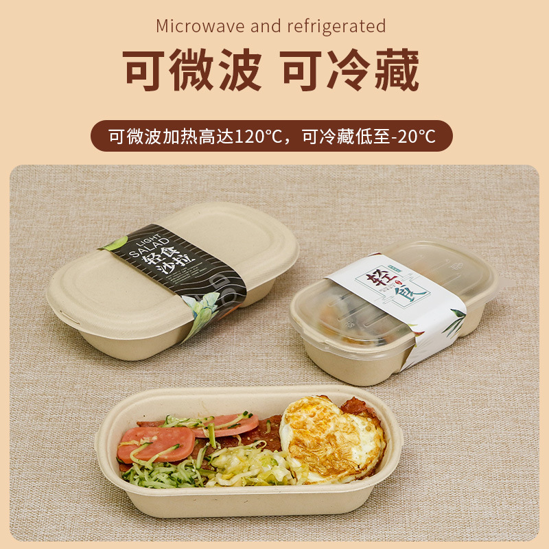 Salad Bento Box Light Food Lunch Box Pulp Lunch Box Sushi Takeaway Packing Box Environmental Degradable Tableware