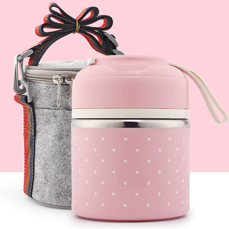 steel lunch box means into adult lovely bento box Students to open two double three plastic three layer lunch box