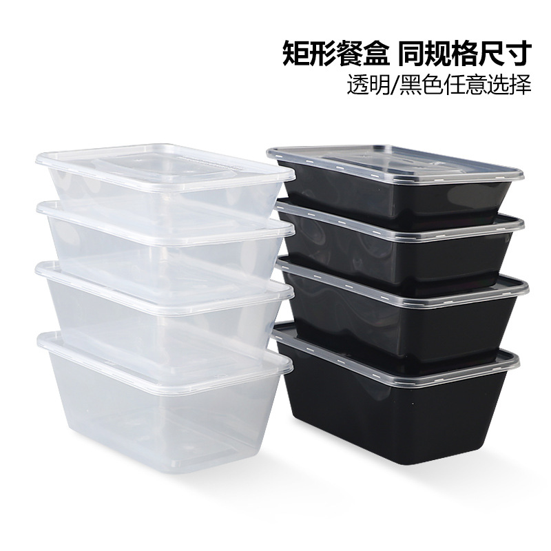 Lunch Box with Lid Plastic Take out Take Away Box Thickened Transparent FreshKeeping Fast Food Bento Lunch Box