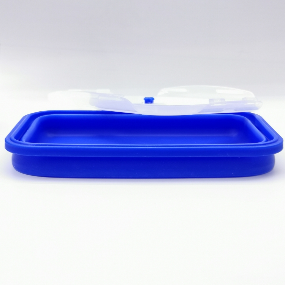 Silicone Folding Lunch Box Four-Piece Crisper Picnic Box Bento Box Portable Outdoor Microwave Oven Available
