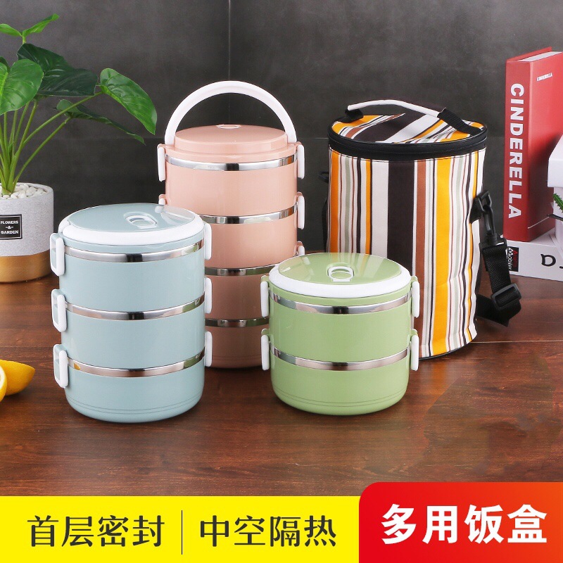 Factory Direct Sales Lunch Box Stainless Steel Insulated Lunch Box Double Deck and Multi-Layer Student Bento Box Gift Wholesale Custom Logo