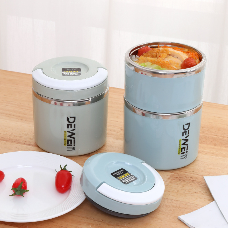 Box Bucket ThreeLayer Microwaveable SelfHeating MultiLayer Lunch Box Stainless Steel DoubleLayer Partition Bento Box