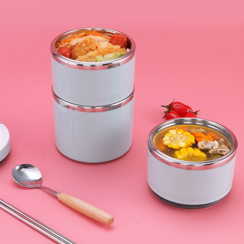 Box Bucket ThreeLayer Microwaveable SelfHeating MultiLayer Lunch Box Stainless Steel DoubleLayer Partition Bento Box