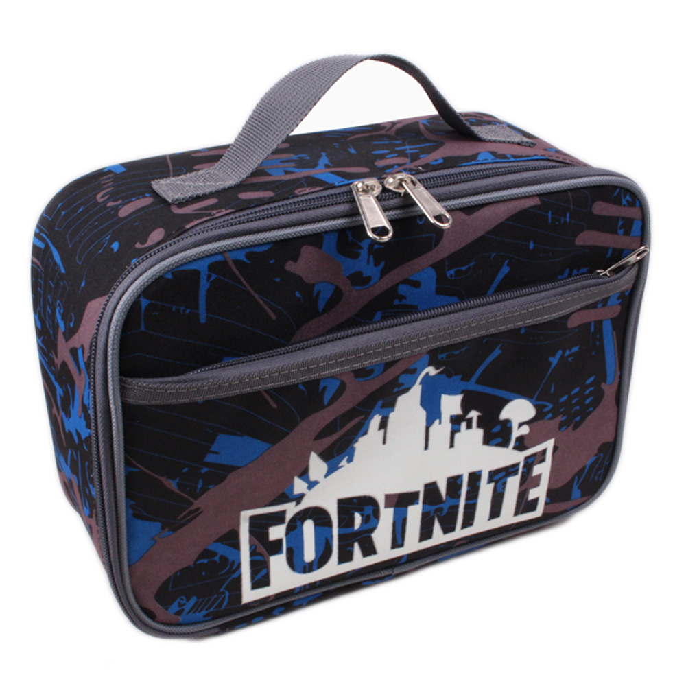 Student Fashion Fortnite Luminous Lunch Box Bag Chinese Square Children&#039;s Bento Heat Bag for Lunch Portable