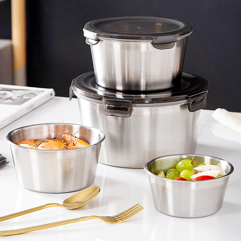 316 Stainless Steel Refrigerator Crisper round 304 Lunch Box Sealed Food Professional Bento Box
