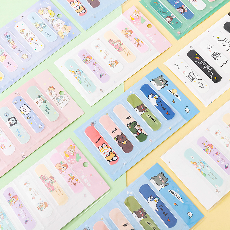Red Cartoon Animal Band-Aid 5 Pieces in Bags Student Cute Q Version Decorative Sticker PE Beauty Stickers OK Bandage