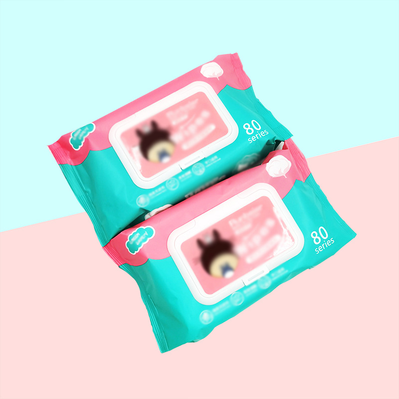 Household Baby Hand and Mouth Wipes Student Dormitory Hand Cleaning Wipe 80 Pumping Wet Tissue with Lid Wholesale