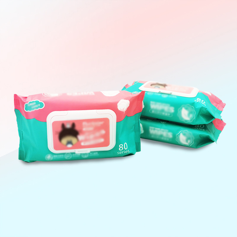 Household Baby Hand and Mouth Wipes Student Dormitory Hand Cleaning Wipe 80 Pumping Wet Tissue with Lid Wholesale