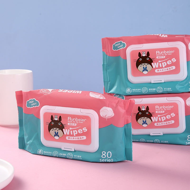 Wholesale 80 Wipes Baby Hand And Mouth Wipes Factory Self-Selling E-Commerce Wet Wipe