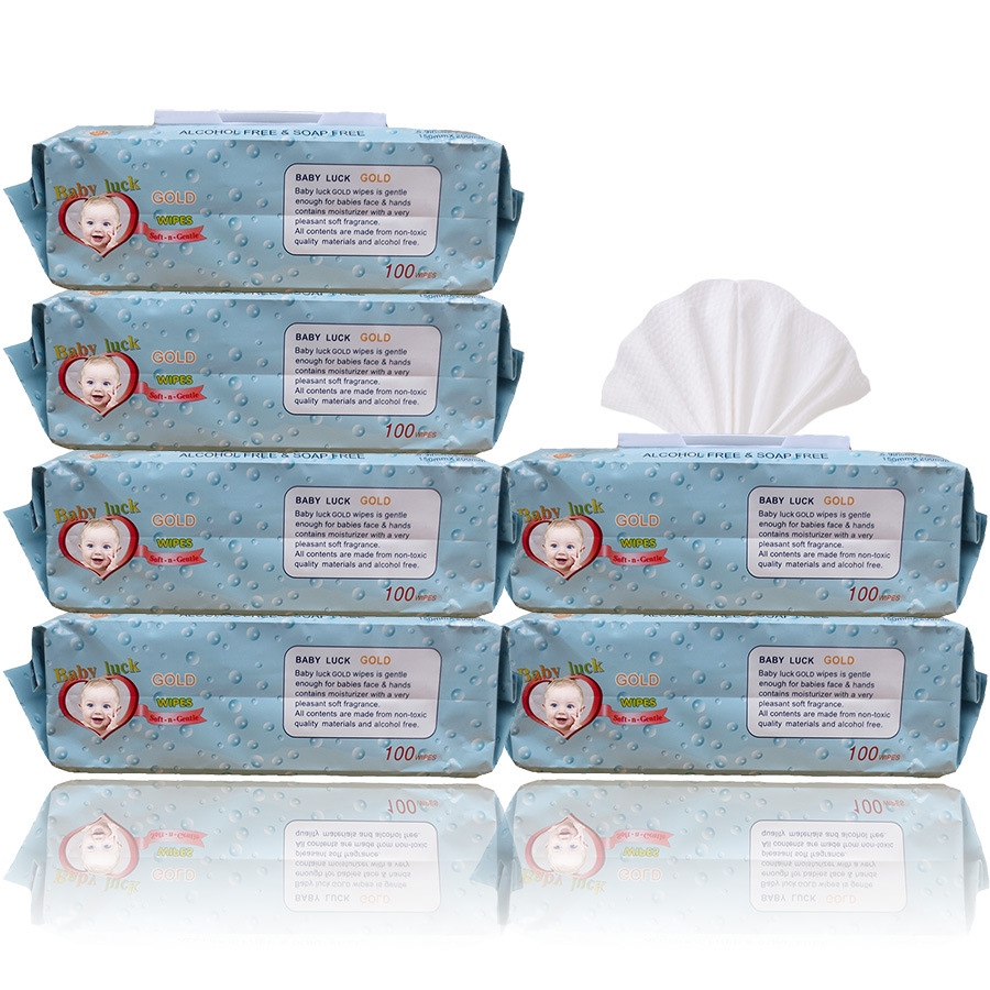 Wet Wipes Baby Wet Wipes 6 Big Bags Newborn Baby Child Baby Hand Mouth Fragrance-Free Wipe with Lid Pumping Piece Free Shipping