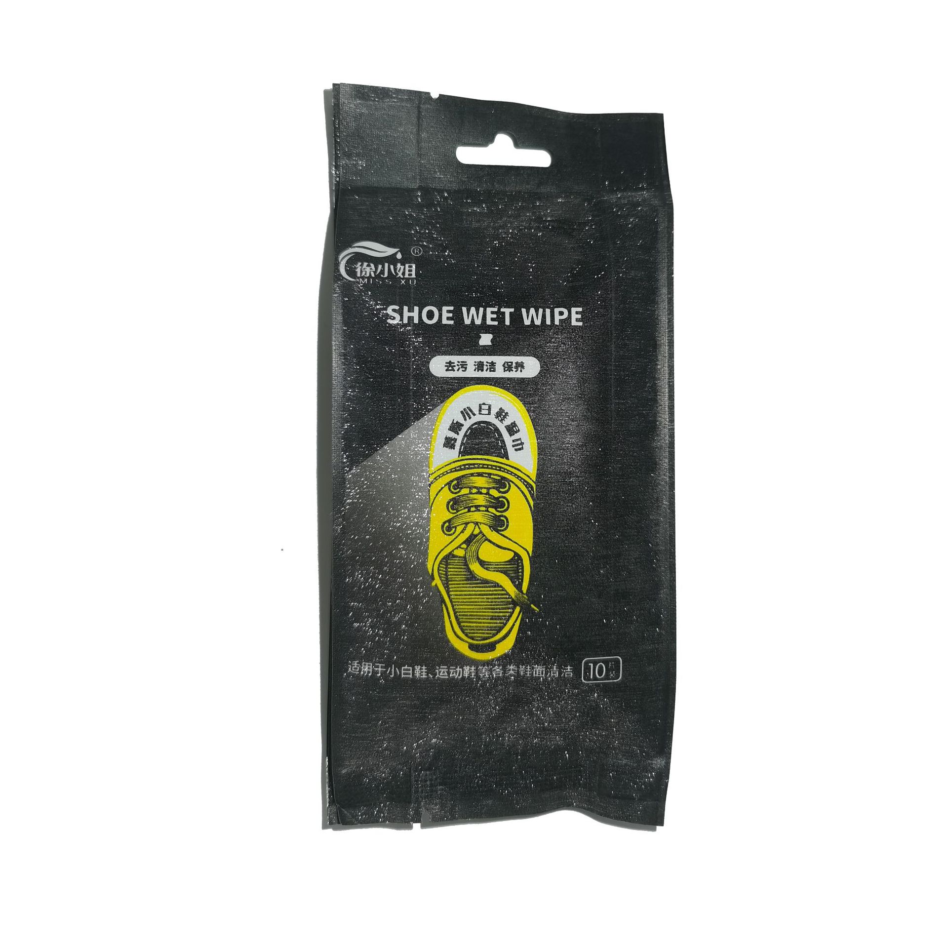 White Shoes Portable Wet Tissue for Shining Shoes 10 Pieces Independent Packaging White Shoes Cleaning Wipe OEM Customization