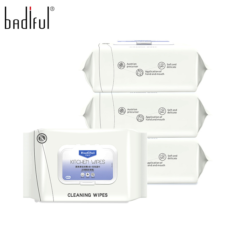Wet Wipe Tissue 80 Pumping 8 Packs Kitchen Ventilator Stove Oil Removing Kitchen Wet Tissue Wholesale Factory
