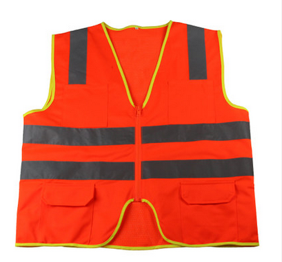 Huatai sanitation worker safety reflective safety vest dress print multi Pocket vest power red vest