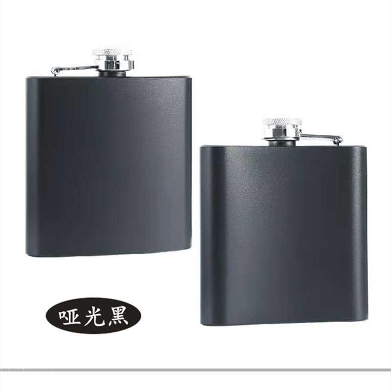 Steel Wine Pot Spray Paint Matte Black 5 to 8 Oz Stainless Steel Portable Square Wine Pot Outdoor Portable Wine Set