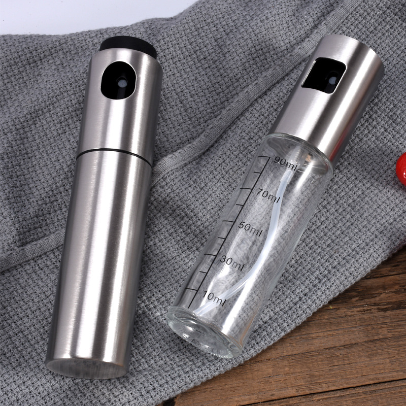 Manufacturers direct new stainless steel oil bottle glass oil pot barbecue spray bottle household spray bottle