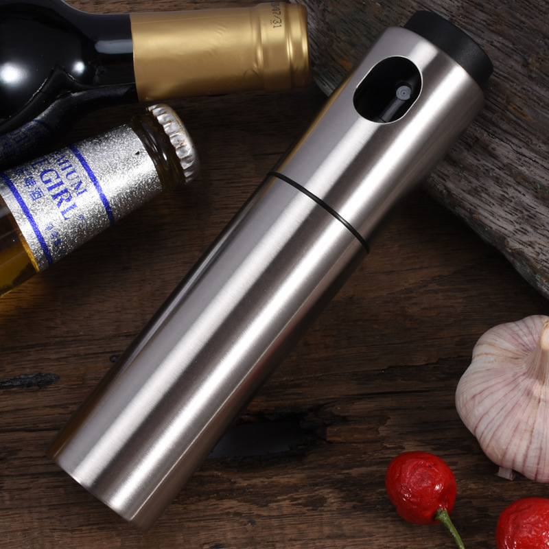 Manufacturers direct new stainless steel oil bottle glass oil pot barbecue spray bottle household spray bottle
