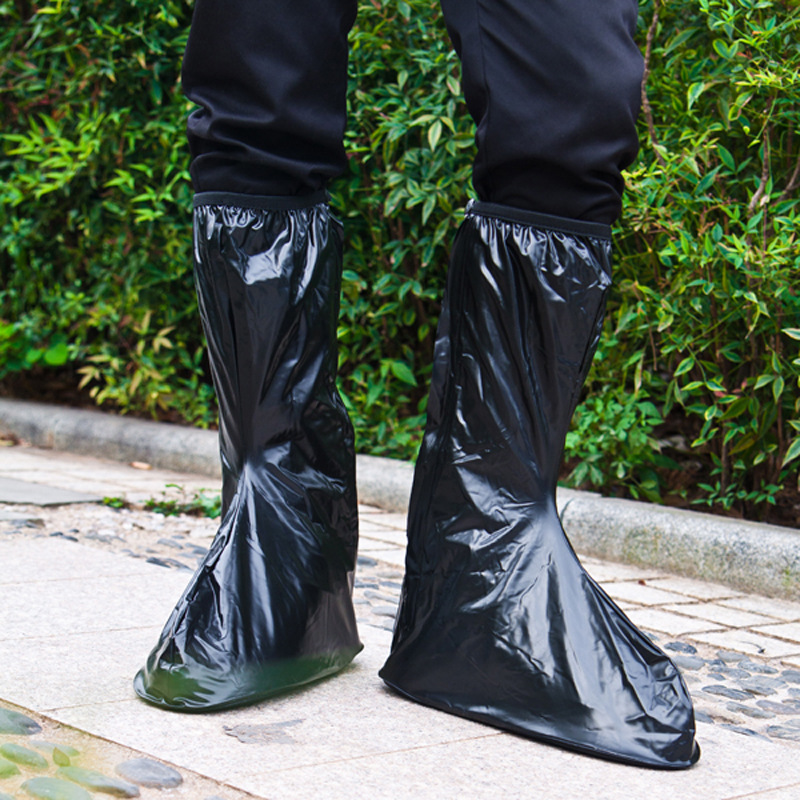 Yuyisi Waterproof Overshoe Thick Black Non-Slip Wear-Resistant High Shoe Cover Men and Women Riding Outdoor Rain Boots Cover Wholesale